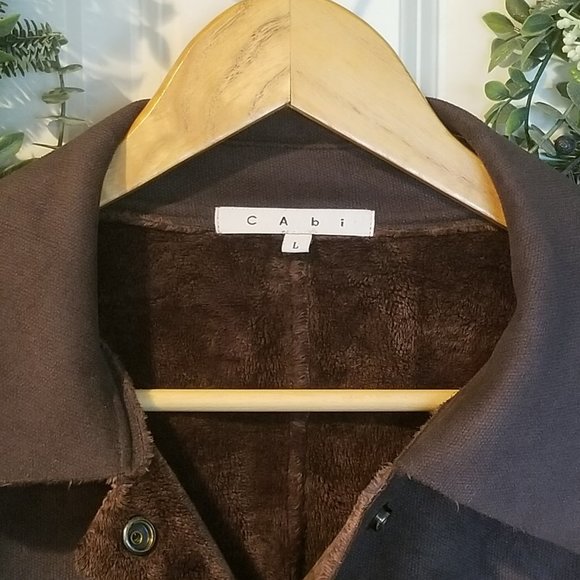 EUC Brown Faux Suede Barn Jacket Style #335 Size Large - Picture 4 of 5